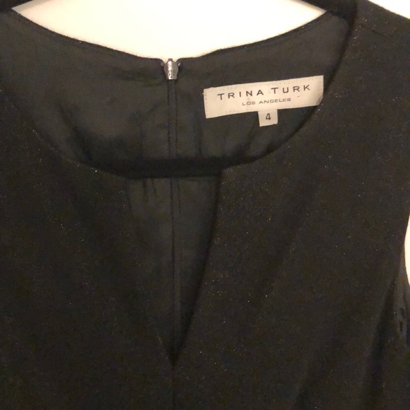 Trina Turk Dress Size 4 black/gold shimmer - Picture 2 of 7